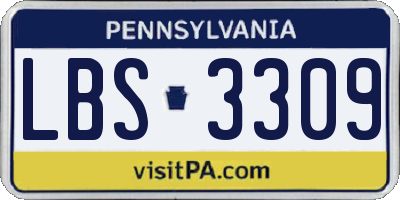 PA license plate LBS3309