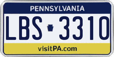 PA license plate LBS3310
