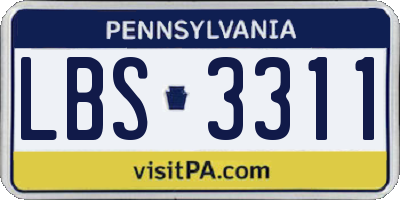 PA license plate LBS3311