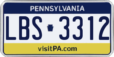 PA license plate LBS3312