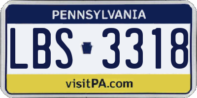 PA license plate LBS3318