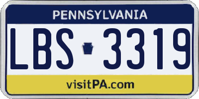 PA license plate LBS3319