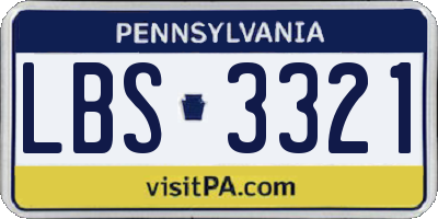 PA license plate LBS3321