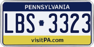 PA license plate LBS3323