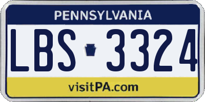 PA license plate LBS3324