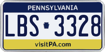 PA license plate LBS3328