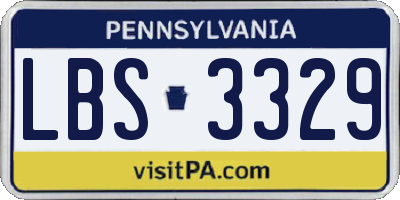 PA license plate LBS3329