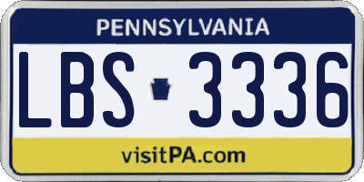 PA license plate LBS3336