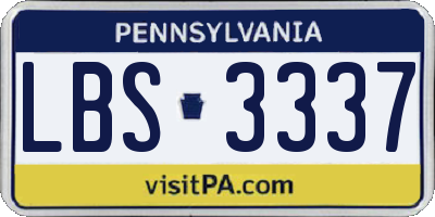PA license plate LBS3337