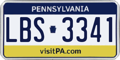 PA license plate LBS3341