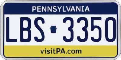 PA license plate LBS3350