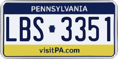 PA license plate LBS3351