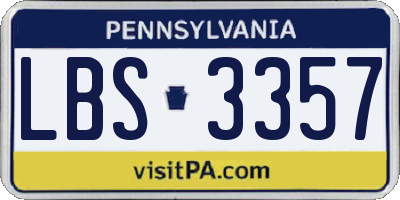 PA license plate LBS3357