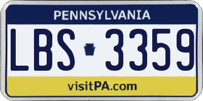 PA license plate LBS3359