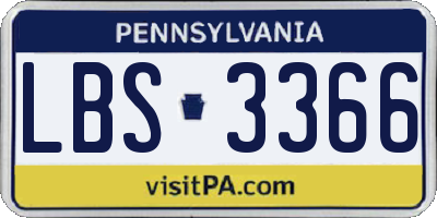 PA license plate LBS3366