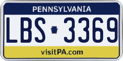 PA license plate LBS3369