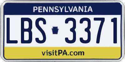 PA license plate LBS3371