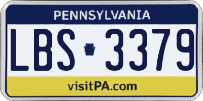 PA license plate LBS3379