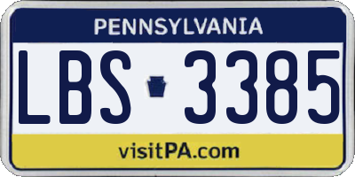 PA license plate LBS3385