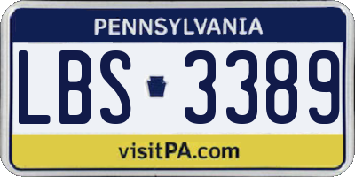 PA license plate LBS3389
