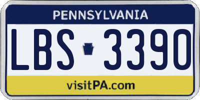 PA license plate LBS3390