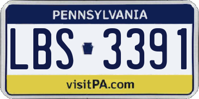 PA license plate LBS3391