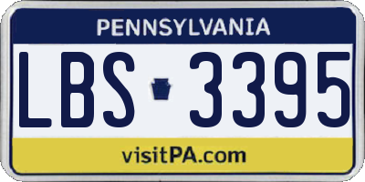 PA license plate LBS3395