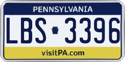 PA license plate LBS3396