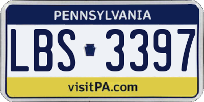PA license plate LBS3397
