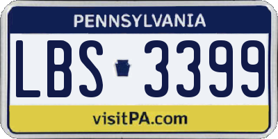 PA license plate LBS3399