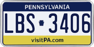 PA license plate LBS3406
