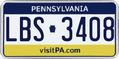 PA license plate LBS3408
