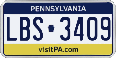 PA license plate LBS3409