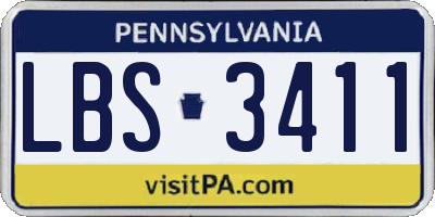 PA license plate LBS3411
