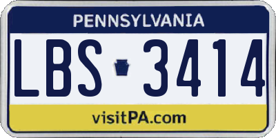 PA license plate LBS3414
