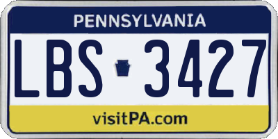 PA license plate LBS3427