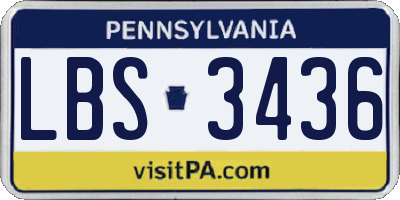 PA license plate LBS3436