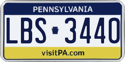 PA license plate LBS3440