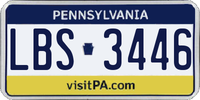 PA license plate LBS3446