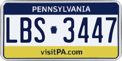 PA license plate LBS3447