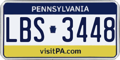 PA license plate LBS3448