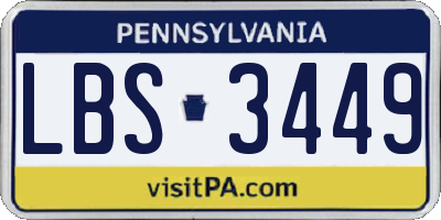 PA license plate LBS3449
