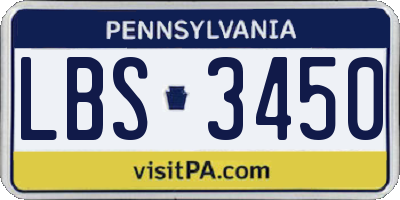 PA license plate LBS3450