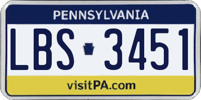 PA license plate LBS3451