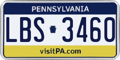 PA license plate LBS3460