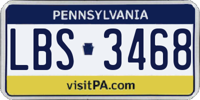 PA license plate LBS3468