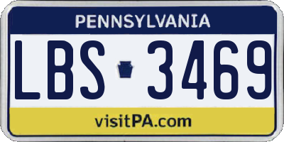 PA license plate LBS3469