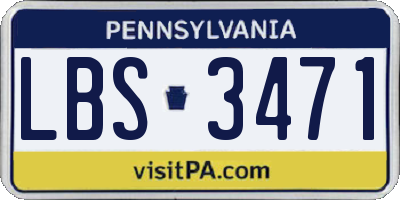 PA license plate LBS3471