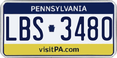 PA license plate LBS3480