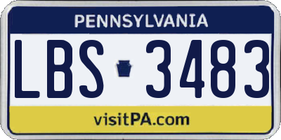 PA license plate LBS3483